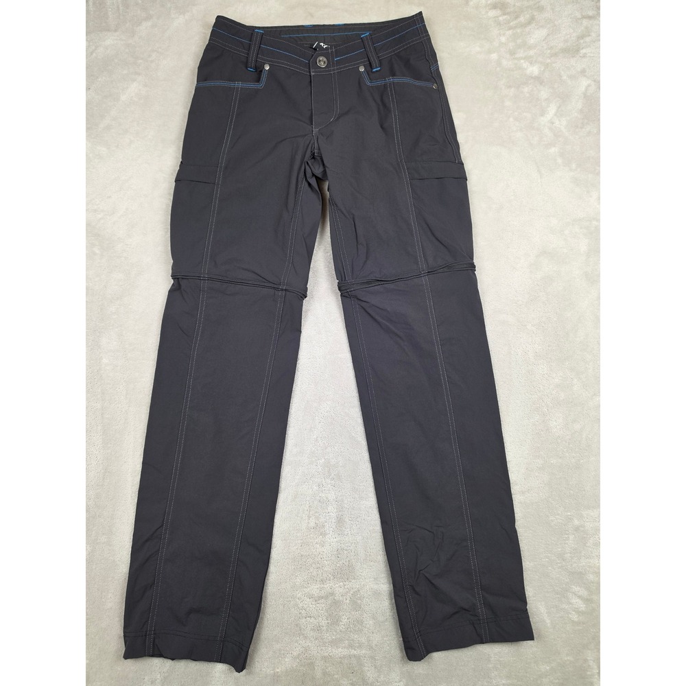 KUHL Convertible Cargo Pants Womens 4 Gray Zip Off Hiking Outdoor Trekking